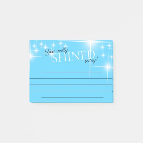 You shined today employee recognition award note
