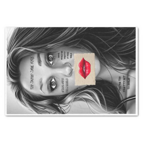 You Should Smile More Decoupage Paper Red Lips