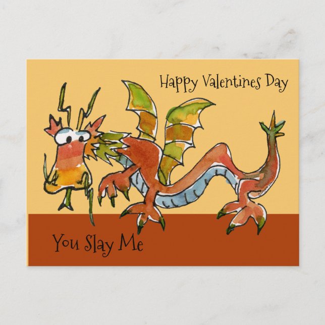 You Slay Me Happy Valentines Day Postcard (Front)
