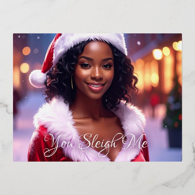 YOU SLEIGH ME - Christmas Folded Greeting Card (Front)