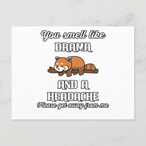 You Smell Like Drama And A Headache Funny Gift Announcement Postcard