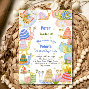 You snailed it! watercolor snail birthday invitation