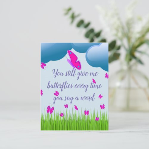 You Still Give Me Butterflies Quotes Valentines Holiday Card