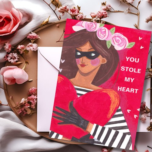 You Stole My Heart Valentines Day Greeting Card