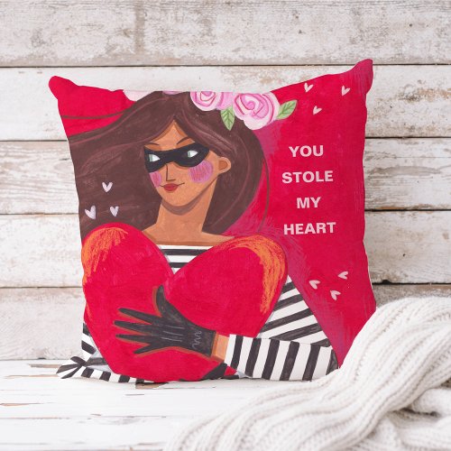 You Stole My Heart Valentines Day Throw Pillow