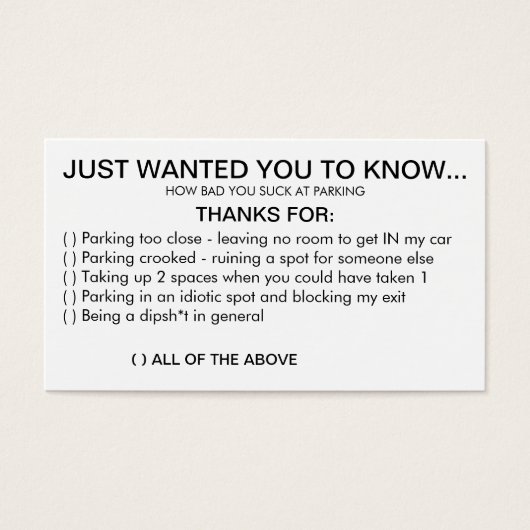 You suck at Parking (Front)