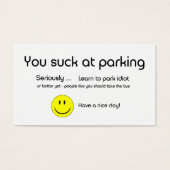 You Suck At Parking Business Card (Front)
