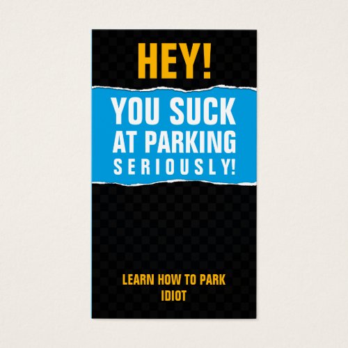 You suck at parking card business card template