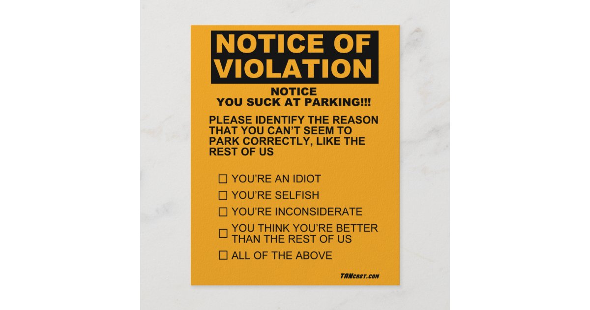 you suck at parking ticket flyer zazzle