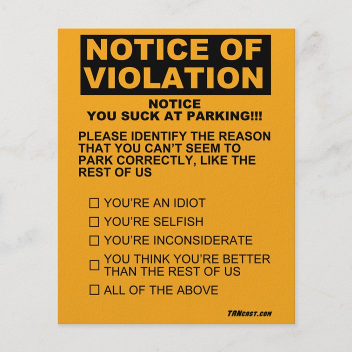 You Suck At Parking Ticket Flyer Zazzle Com