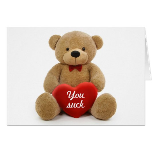 "You Suck" teddy bear Cards (Front Horizontal)