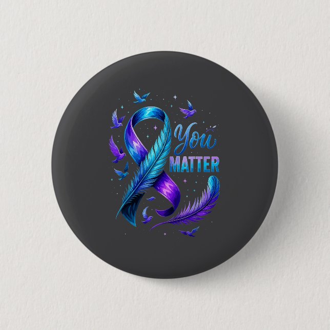 You Suicide Awareness Ribbon Butterfly For Women M Button (Front)