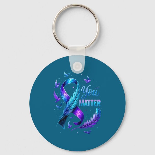 You Suicide Awareness Ribbon Butterfly For Women M Keychain (Front)