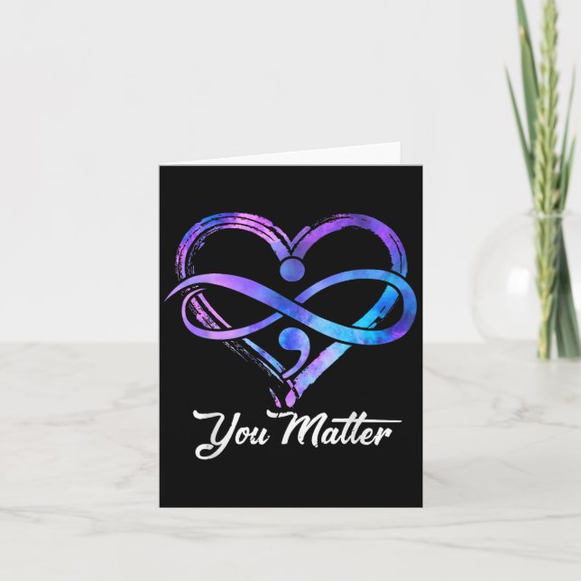 You Suicide Prevention Awareness Heart Men Women  Card (Front)