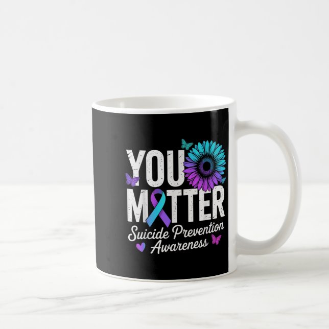You Suicide Prevention Awareness Teal &amp; Purple Coffee Mug (Right)