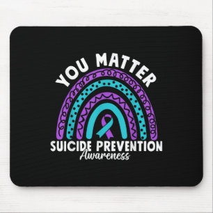 You Suicide Prevention Awareness Teal &amp; Purple Mouse Pad