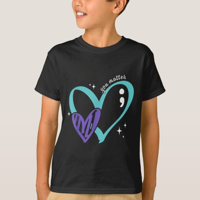 You Suicide Prevention Awareness Teal &amp; Purple T-Shirt (Front)