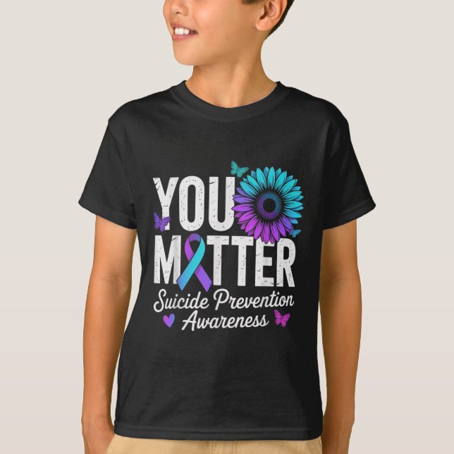 You Suicide Prevention Awareness Teal &amp; Purple T-Shirt (Front)