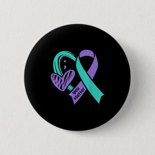 You Suicide Prevention Awareness Teal Purple Heart Button