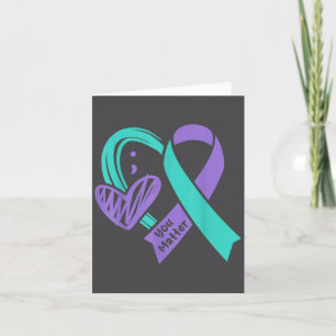 You Suicide Prevention Awareness Teal Purple Heart Card