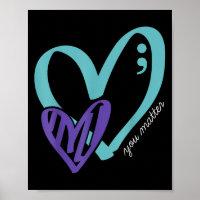 You Suicide Prevention Awareness Teal Purple Heart