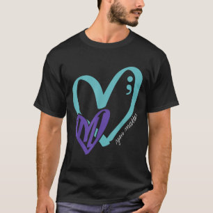 You Suicide Prevention Awareness Teal Purple Heart T-Shirt