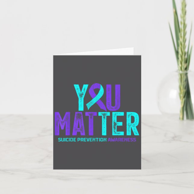 You - Suicide Prevention Teal Purple Awareness Rib Card (Front)