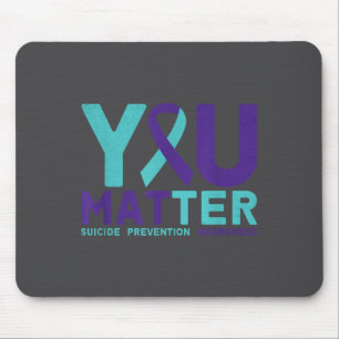 You - Suicide Prevention Teal Purple Awareness Rib Mouse Pad