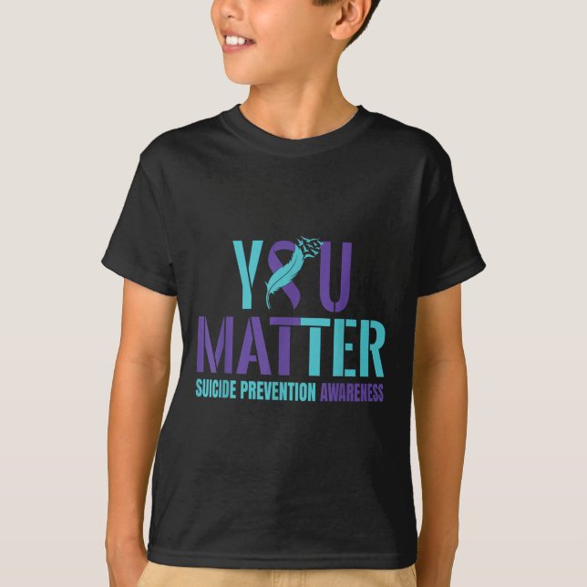You - Suicide Prevention Teal Purple Awareness Rib T-Shirt (Front)