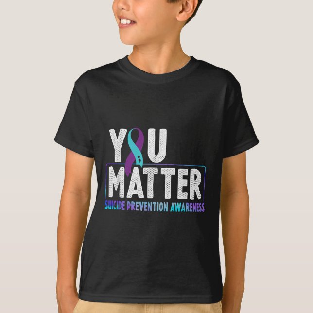 You - Suicide Prevention Teal Purple Awareness Rib T-Shirt (Front)