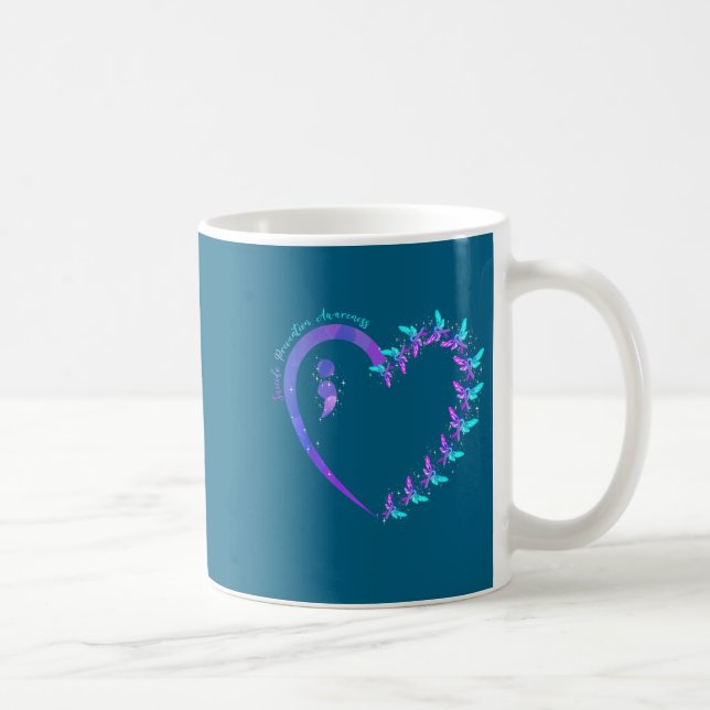 You Suicide Prevention Teal Purple Awareness Ribbo Coffee Mug (Right)
