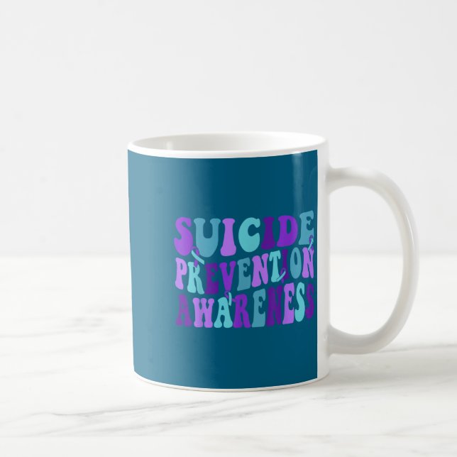 You Suicide Prevention Teal Purple Awareness Ribbo Coffee Mug (Right)