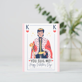 You Suit Me King of Hearts Valentine Note Card