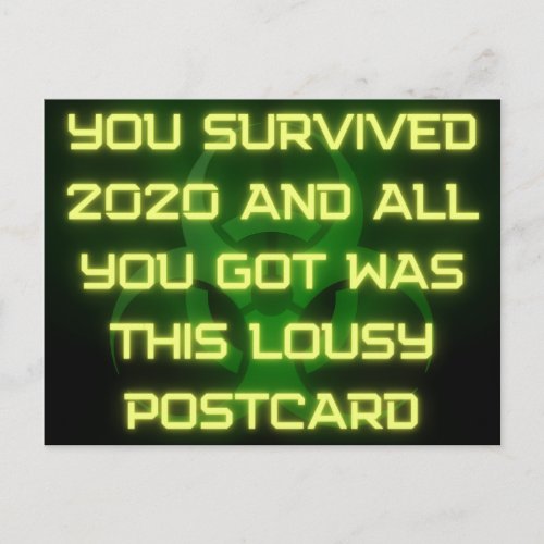 You Survived 2020 Funny New Year Postcard