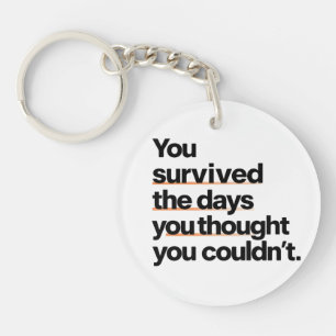 You Survived: Inspirational Survival Quote Print Keychain