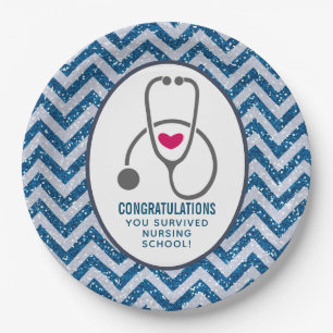 You Survived Nursing School Stethoscope Paper Plates