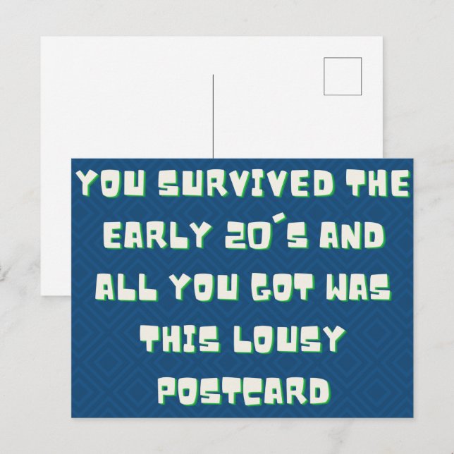 You Survived The Early 20's New Year Postcard (Front/Back)