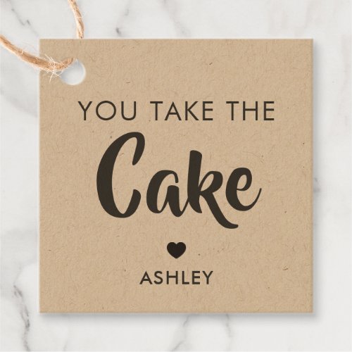 You Take the Cake Gift Tag Cake Pop Tag Kraft Favor Tags