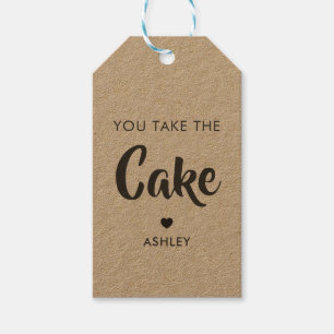 You Take the Cake Gift Tag, Cake Pop Tag, Kraft Gift Tags