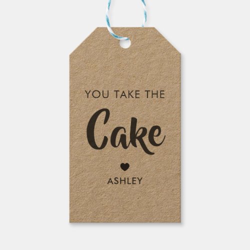 You Take the Cake Gift Tag Cake Pop Tag Kraft Gift Tags