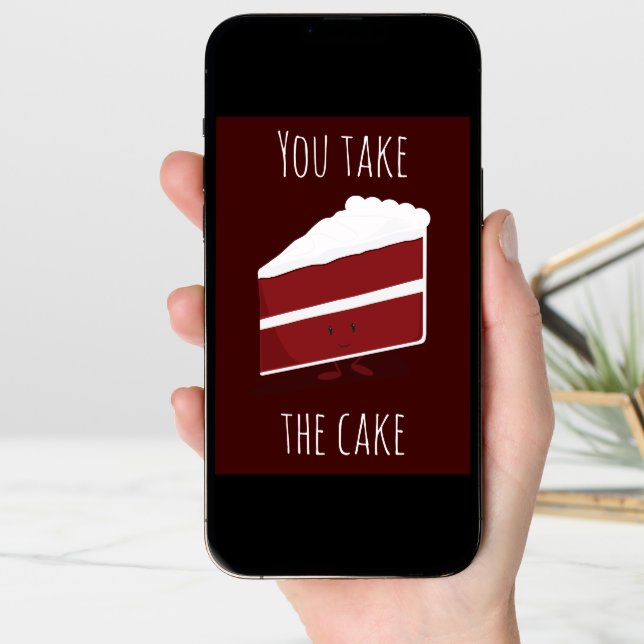 You Take the Cake Red Velvet Dessert Thank You Card (Front Digital)