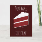 You Take the Cake Red Velvet Dessert Thank You Card | Zazzle