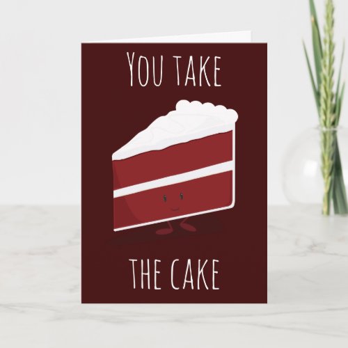 You Take the Cake Red Velvet Dessert Thank You Card