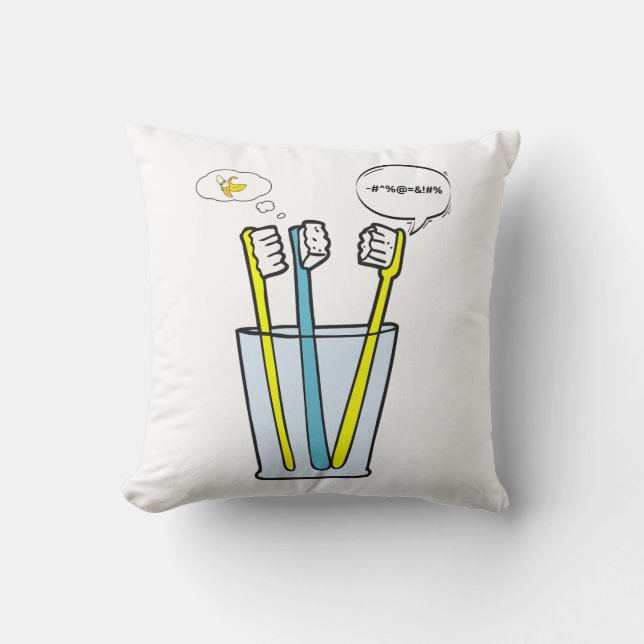 You talk I think, banananana Throw Pillow (Front)