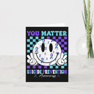 You Teal Purple Ribbon Suicide Prevention Awarenes Card