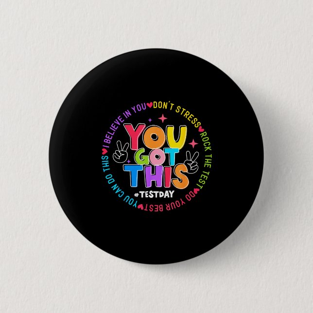 You Test Day Rock Test Teacher Button (Front)