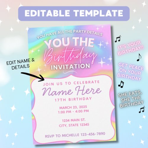 You the Birthday Party Invitation
