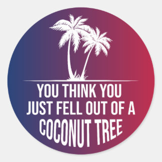 You Think You Just Fell Out Of A Coconut Tree 2024 Classic Round Sticker