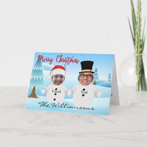 You Two As Cute Snowmen Funny Christmas Card