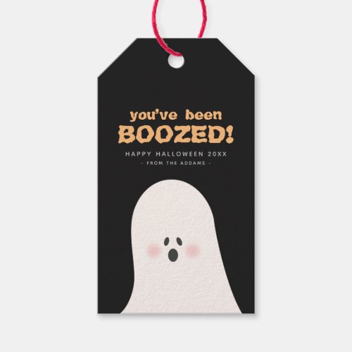 Youâve Been Boozed Halloween Cute Ghost Bottle Tag